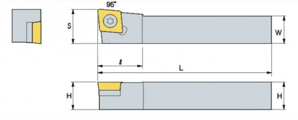 Державка токарная SCLCL2525-M12