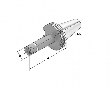 Цанговая оправка с мини-гайкой SPK (SK40-ER20M-100)