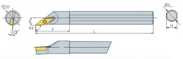 Державка расточная S16Q-SVJBR11B