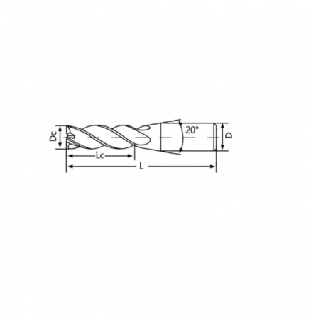 Фреза для закаленной стали HMH 4F140-L100-HH200