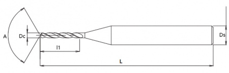 Микросверло твердосплавное D1,14L7 TiAlN SPK-426-1140