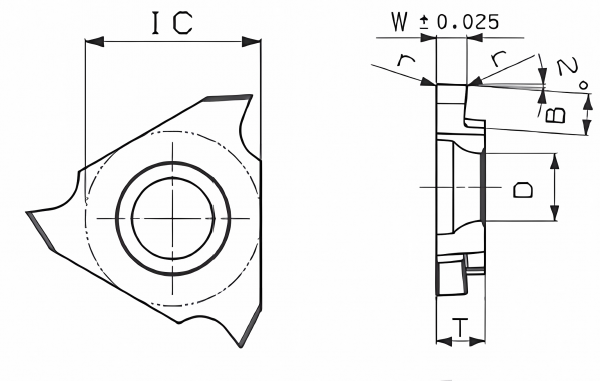 Пластина твердосплавная TGF32R100-010-RP9125C