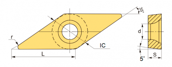 Пластина твердосплавная SPK VBGT160408-AK SUN20
