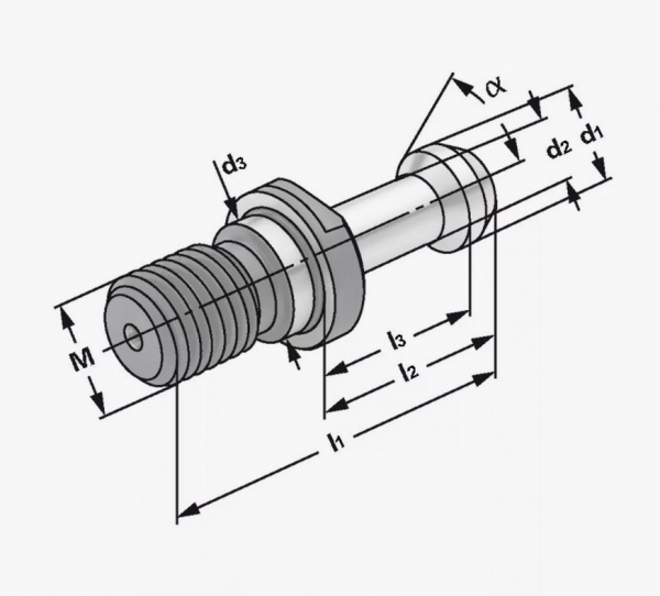 Штревель без отверстия под СОЖ, без уплотнительного кольца SPK (BT40-45)