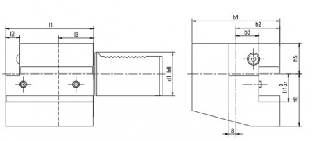 Тип C1. Резцедержатель Осевой. Правый SPK (C1-16x12x44)